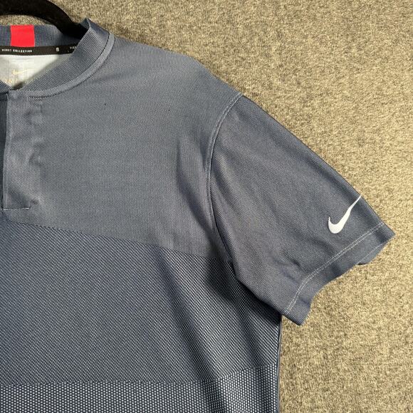 Nike Tiger Woods Polo Mens Medium Blue Dri-FIT Blade Collar Golf CT3799-460 - Picture 6 of 11